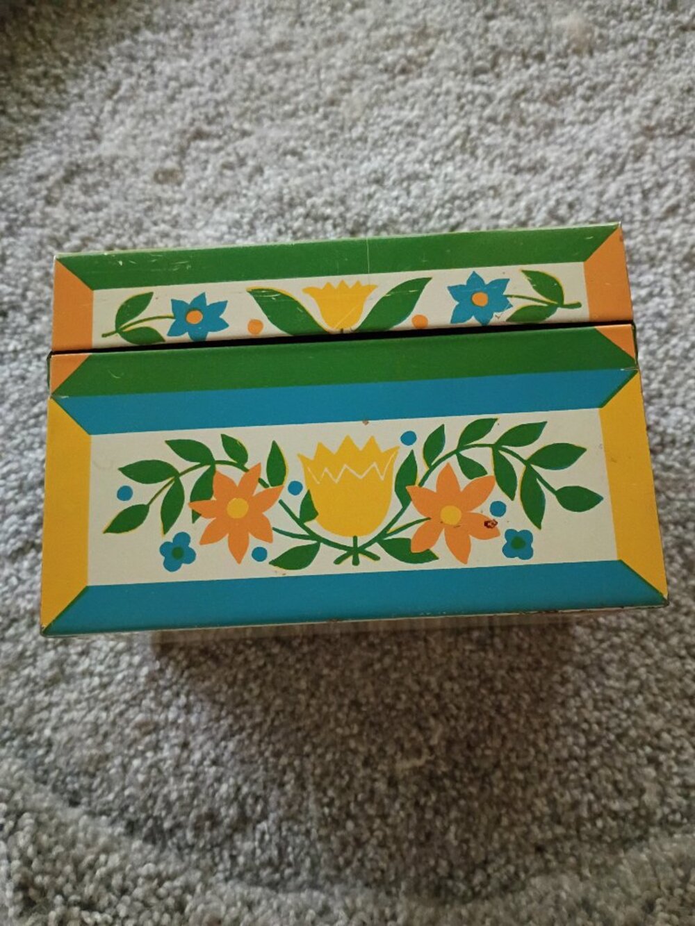Vintage Pennsylvania Dutch Folk Art Recipe Box